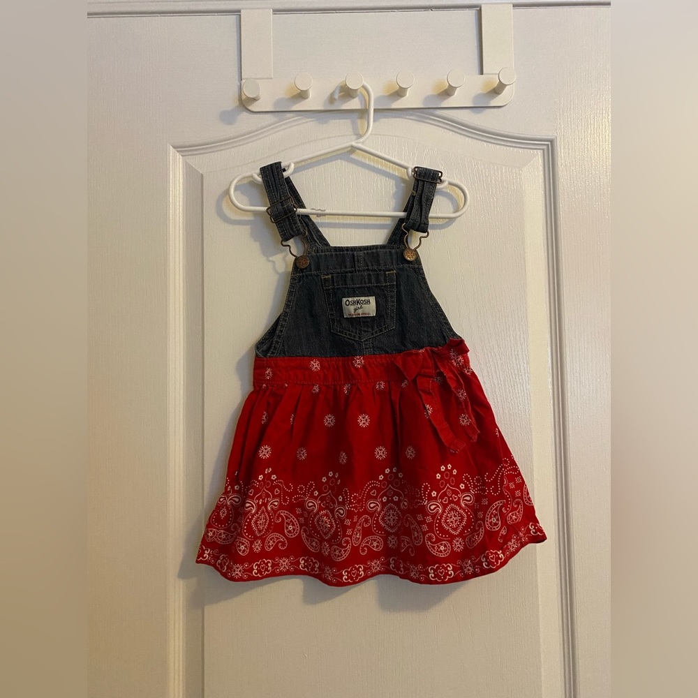 Carter’s Osh’Kosh Toddler Girl 3T Denim Dress Overalls